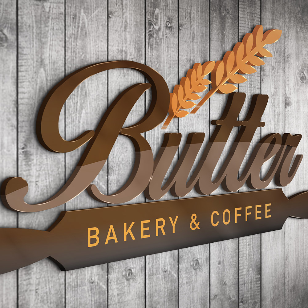 รับออกแบบโลโก้ butter bakery coffee